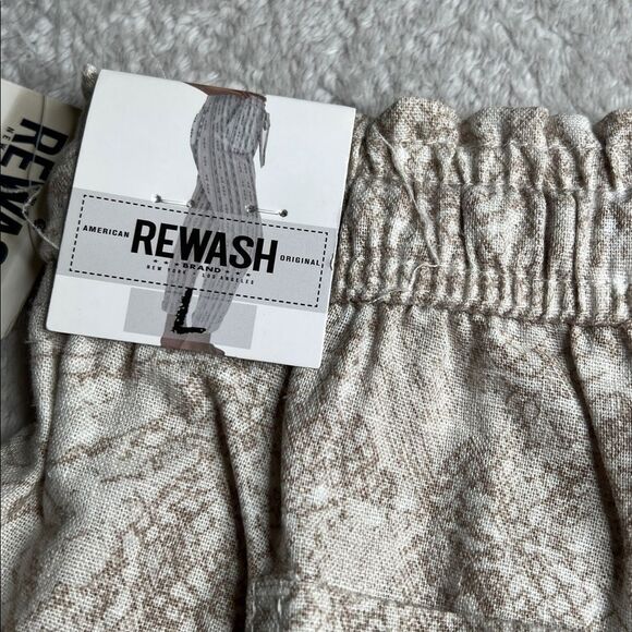 NWT REWASH L Snakeprint Linen Blend Drawstring Pant - Picture 9 of 13